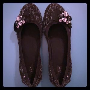 NWT simply Vera wang black embellished flats